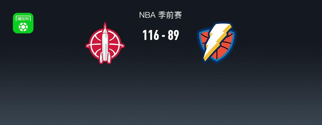 NBA战报：火箭116-89大胜雷霆，杰伦-威廉姆斯18分